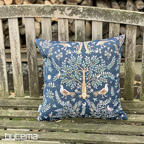 Gobelínový povlak na polštář WILLIAM MORRIS modrý - celoplošný