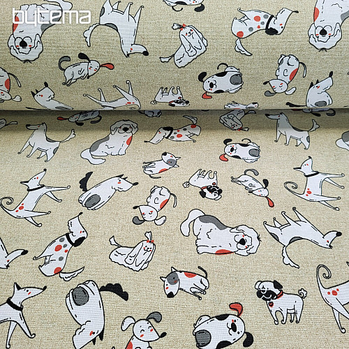 Dekorační látka PSÍ ÚSMĚV