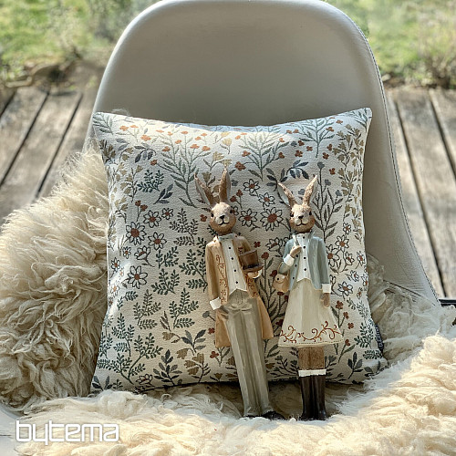 Gobelínový povlak na polštář GLADIS FLOR modrý