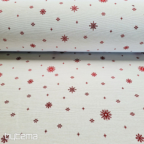 Gobelínová látka JEMNÁ VLOČKA ČERVENÁ