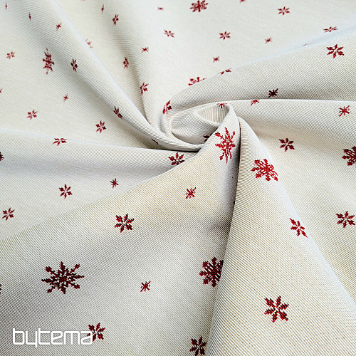 Gobelínová látka JEMNÁ VLOČKA ČERVENÁ