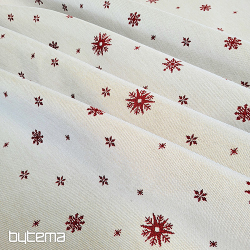 Gobelínová látka JEMNÁ VLOČKA ČERVENÁ