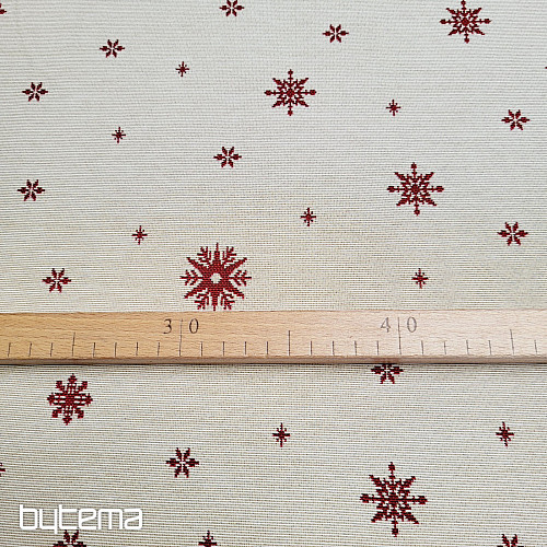 Gobelínová látka JEMNÁ VLOČKA ČERVENÁ