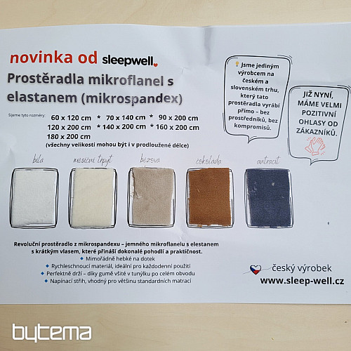 Prostěradlo mikrospandex ČOKOLÁDOVÉ