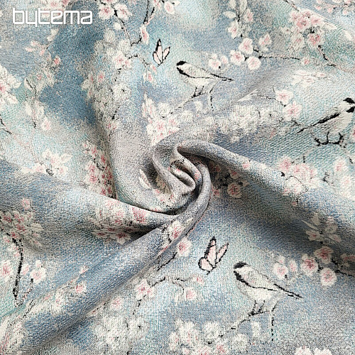 Luxusní dekorační látka SÝKORKY