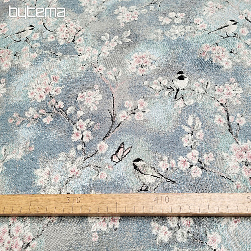 Luxusní dekorační látka SÝKORKY