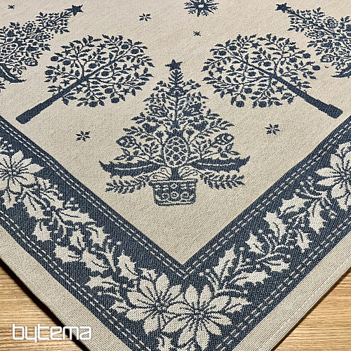 Gobelínový ubrus a šál LIDOVÉ VÁNOCE modrá