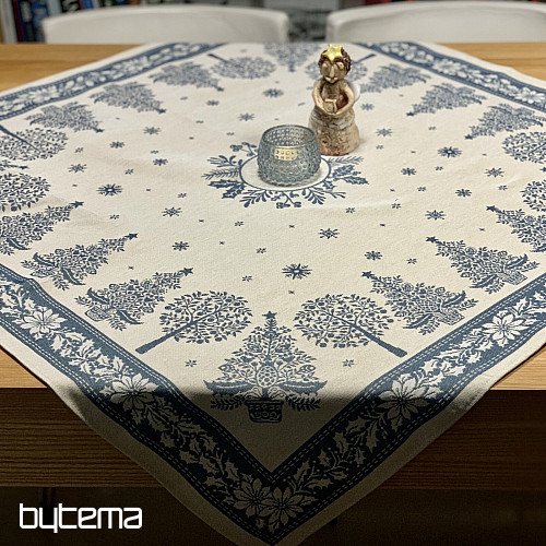 Gobelínový ubrus a šál LIDOVÉ VÁNOCE modrá