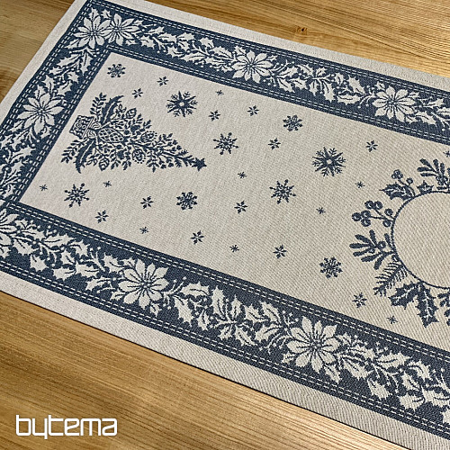 Gobelínový ubrus a šál LIDOVÉ VÁNOCE modrá