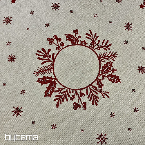 Gobelínový ubrus a šál LIDOVÉ VÁNOCE červená