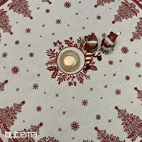 Gobelínový ubrus a šál LIDOVÉ VÁNOCE červená