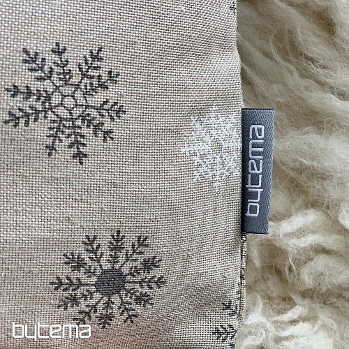 Vánoční dekorační povlak VLOČKY ŠEDO BÍLÉ