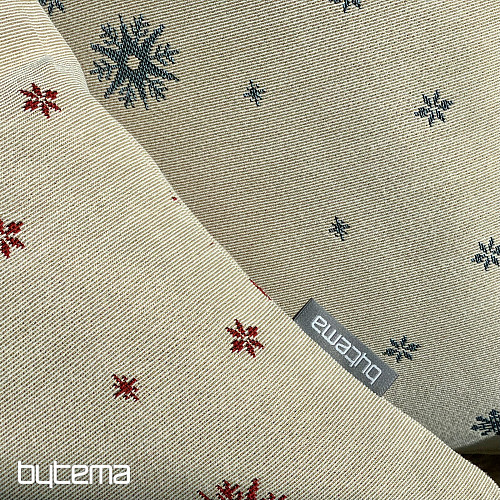 Vánoční gobelínový povlak JEMNÁ VLOČKA ČERVENÁ