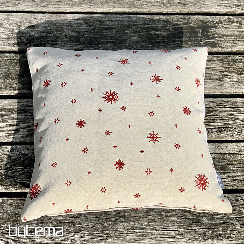 Vánoční gobelínový povlak JEMNÁ VLOČKA ČERVENÁ