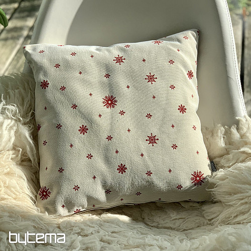 Vánoční gobelínový povlak JEMNÁ VLOČKA ČERVENÁ