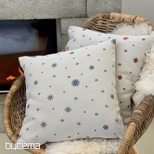 Vánoční gobelínový povlak JEMNÁ VLOČKA MODRÁ