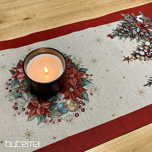 Gobelínový ubrus a šál VÁNOČNÍ STROMY