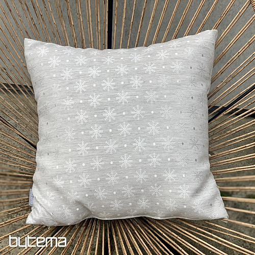 Vánoční dekorační povlak VLOČKA ŠEDO - STŘÍBRNÁ