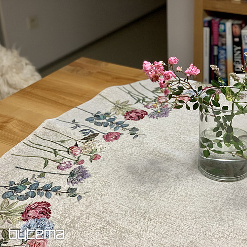 Gobelínový ubrus kulatý FLORES TIME