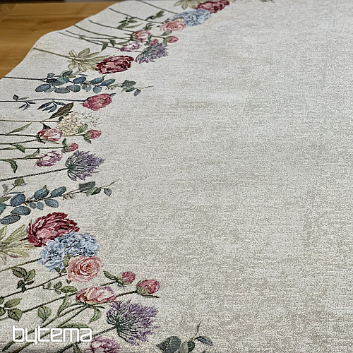 Gobelínový ubrus kulatý FLORES TIME