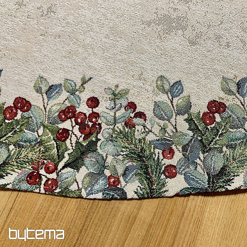 Vánoční gobelínový ubrus kulatý VÁNOČNÍ RŮŽE