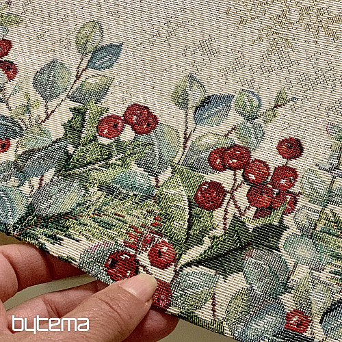 Vánoční gobelínový ubrus kulatý VÁNOČNÍ RŮŽE