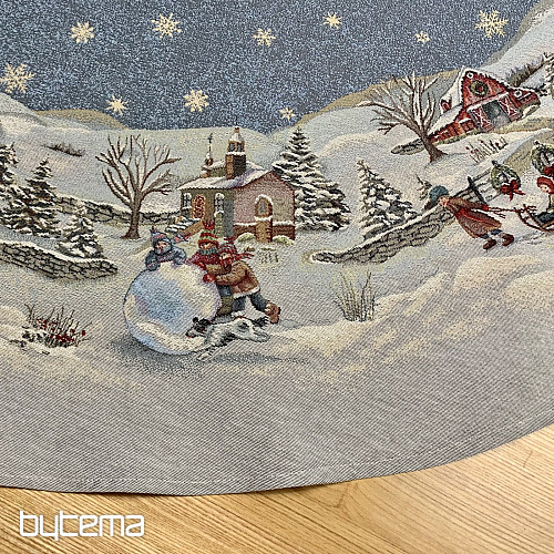 Vánoční gobelínový ubrus kulatý RADOST Z VÁNOC