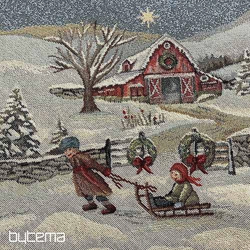 Vánoční gobelínový ubrus kulatý RADOST Z VÁNOC