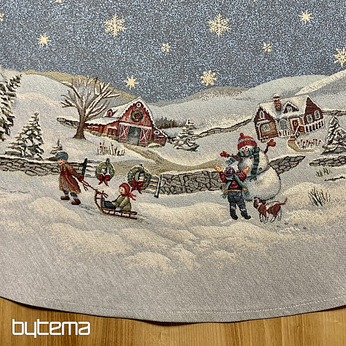 Vánoční gobelínový ubrus kulatý RADOST Z VÁNOC