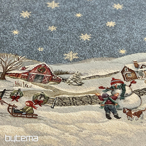 Vánoční gobelínový ubrus kulatý RADOST Z VÁNOC