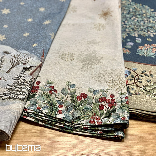 Vánoční gobelínový ubrus kulatý RADOST Z VÁNOC