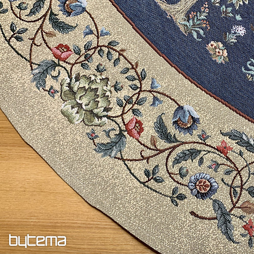 Gobelínový ubrus kulatý STROM ŠTĚSTÍ modrý