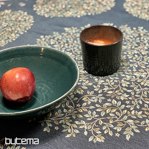 Gobelínový ubrus kulatý STROM ŠTĚSTÍ modrý