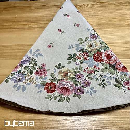 Gobelínový ubrus kulatý KYTICE BORDURA