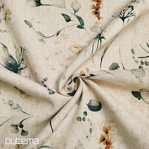 Dekorační látka POZDNÍ KVĚTY okr