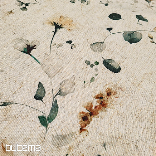 Dekorační látka POZDNÍ KVĚTY okr