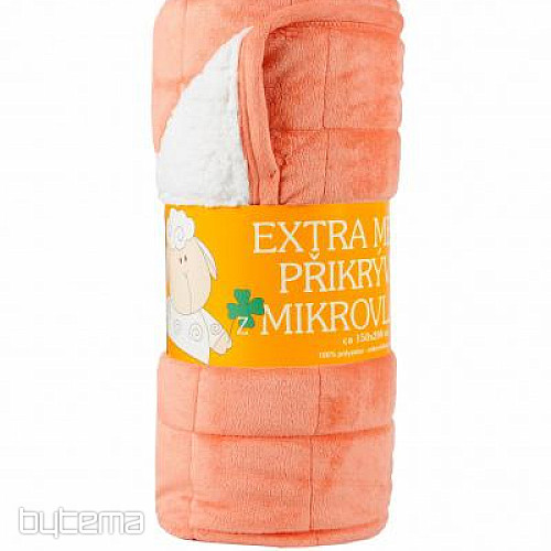deka z mikrovlákna EXTRA MĚKKÁ OVEČKA prošev lososová