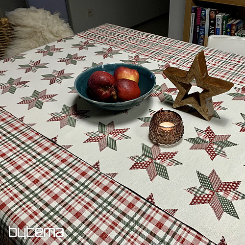 Vánoční ubrus a šál SKOTSKÁ SHELLEY KOSTKA