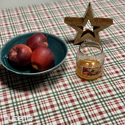 Vánoční ubrus a šál SKOTSKÁ SHELLEY KOSTKA