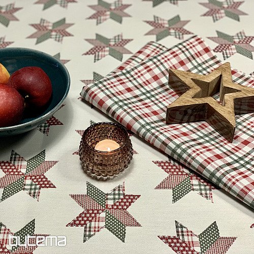 Vánoční ubrus a šál HVĚZDA SHELLEY