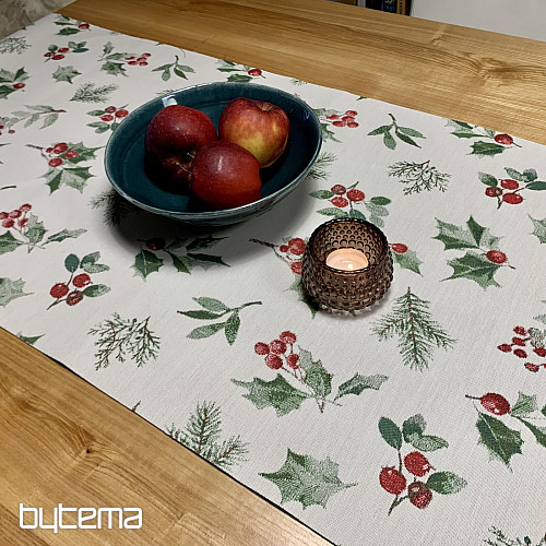 Vánoční ubrus a šál CESMÍNA ZELENÁ