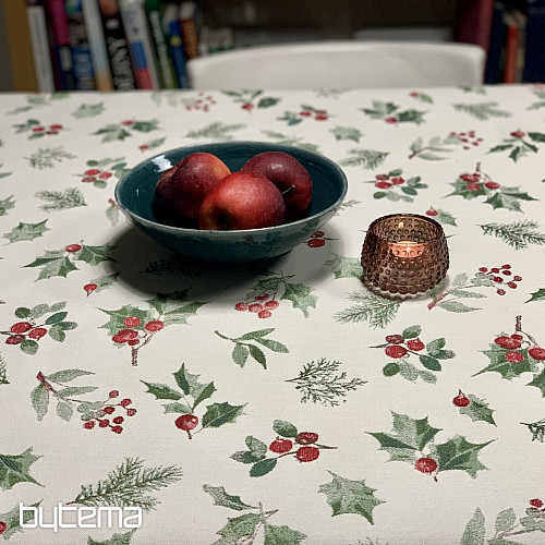 Vánoční ubrus a šál CESMÍNA ZELENÁ