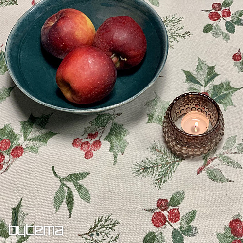 Vánoční ubrus a šál CESMÍNA ZELENÁ