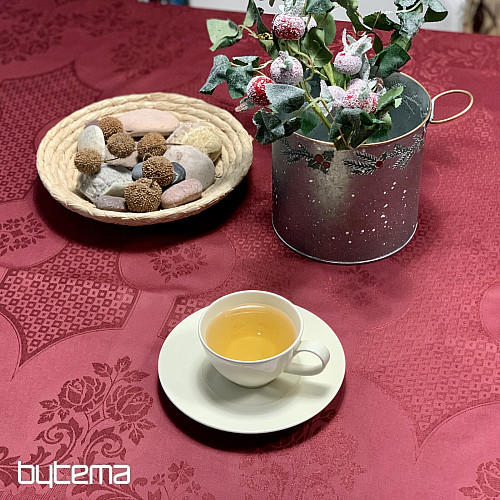 Ubrus DAMAŠEK bordó 120x140