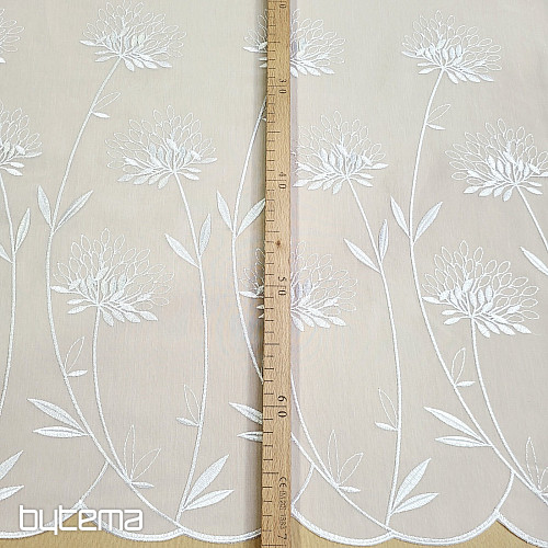 Luxusní záclona GERSTER 11868 bílá výšivka