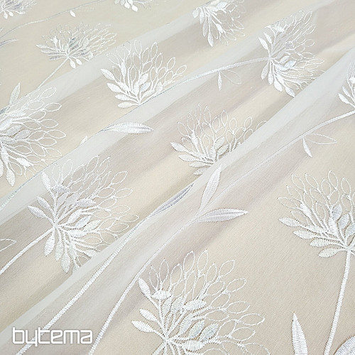 Luxusní záclona GERSTER 11868 bílá výšivka