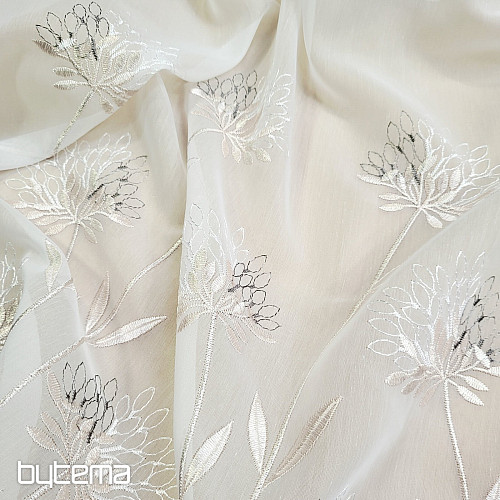 Luxusní záclona GERSTER 11868 béžová výšivka