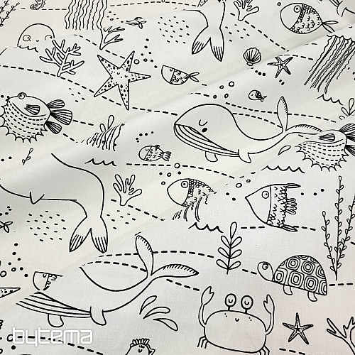 Látka na malování PODMOŘSKÝ SVĚT