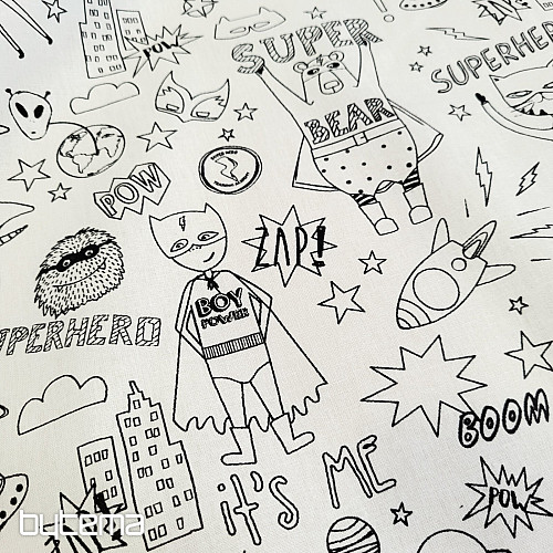 Látka na malování SUPERHRDINOVÉ