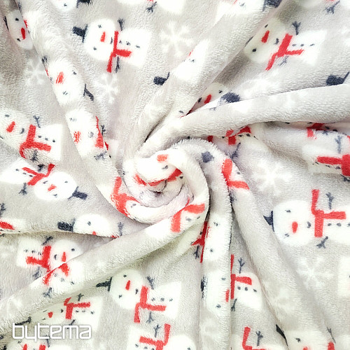 Plyšová látka SNĚHULÁCI